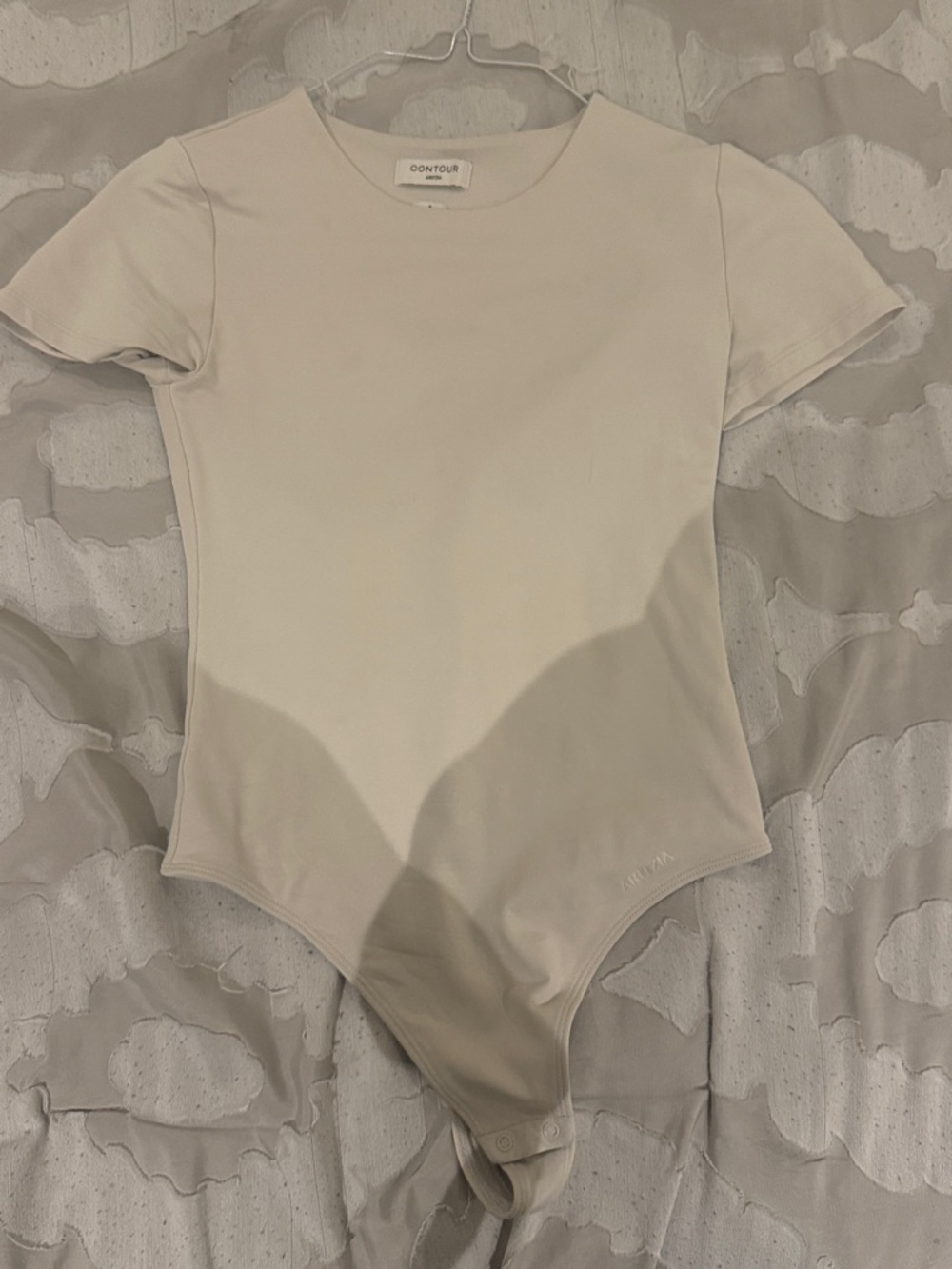 Aritzia Contour Short-Sleeve Bodysuit in Beige